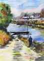 La loire a Saint Rémy la Varenne Aquarelle 32 x 24 