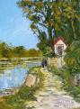 Promeneurs a Sainte Gemmes sur Loire 40 x 30