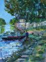 La Maine en Anjou  60 x 45  Acrylique sur papier  