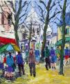 Tableau a l'atelier ..Place Du Tertre (Montmartre) 55x46