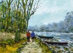 promeneurs a Sainte Gemmes sur Loire  81 x 65 Non dispo