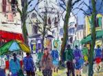 Tableau a l'atelier ..Place Du Tertre (Montmartre) 55x46