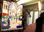 Tableau a l'atelier ..Place Du Tertre (Montmartre) 55x46