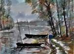 Bord de Loire Aquarelle 63 x 46 