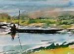 La loire  Aquarelle 50 x 10 Non dispo