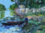 La Maine en Anjou  60 x 45  Acrylique sur papier  