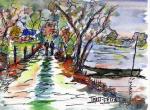 Promeneurs a Sainte Gemmes sur Loire    28 x 21