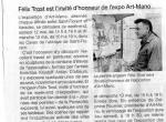 Article de presse invité d'honneur 2012 de l'expo Art-Mano Saint Florent le Vieil 