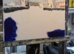 Peinture a l'atelier ...Tableau  La Rochelle  46 x 38