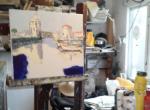 Peinture a l'atelier ...Tableau  La Rochelle  46 x 38