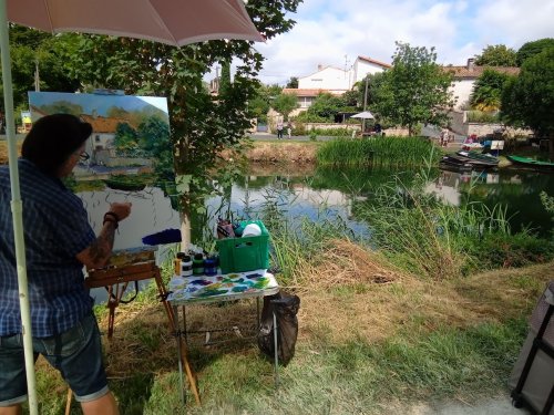 Concours de peinture  en plein air catégorie huile acrylique au festival de Magné ( Deux Sèvres ) 22 et 23 juillet 2023 .. Format 81 x 65