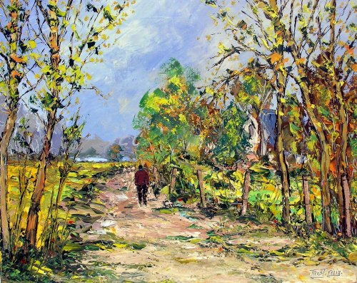 Promeneur a la dagueniere 81 x 65