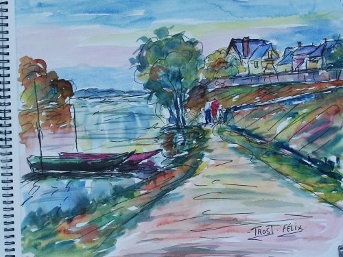 La loire en Anjou  40 cm x 30 cm