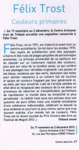  Article prix univers des Arts  ..Magné 2012