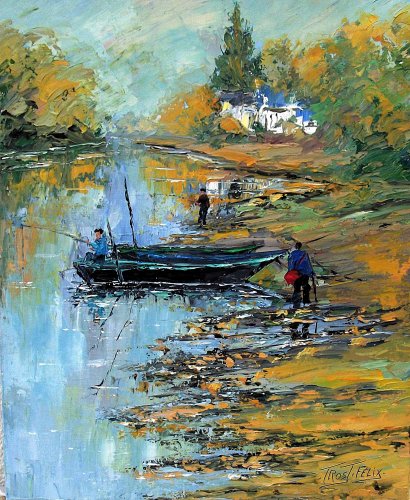 Pécheurs a Bouchemaine ( Maine et Loire ) 65 x 54
