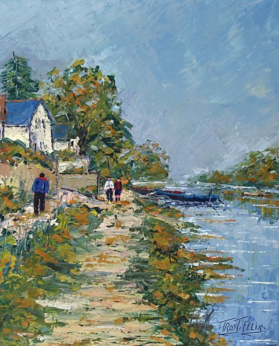 Promeneurs ( La Pointe de Bouchemaine ) 46 x 38