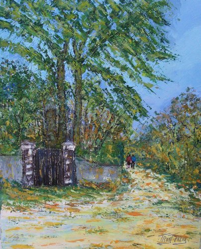 Promeneurs a Denée ( Maine et Loire ) 61 x 50