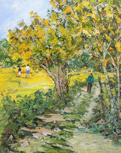 Promeneurs en campagne 81 x 65