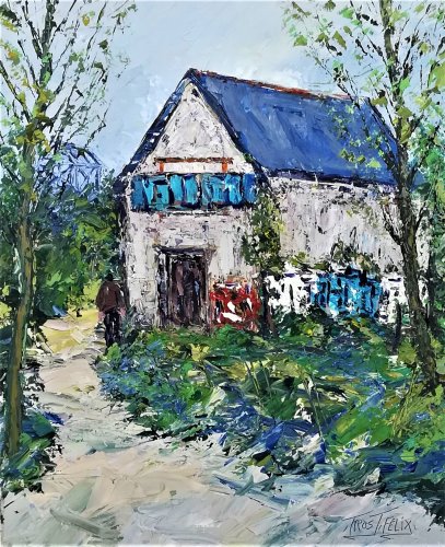 Vieux batiments ( Carrières de Trélazé ) 73 x 60.