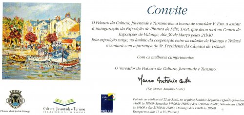 Carton d'invitation Vernissage Valongo 2001 ( Portugal )